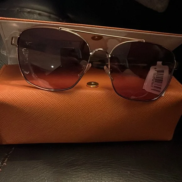 NIC Tory Burch navigator sunglasses 57mm gradient ROSE GOLD 